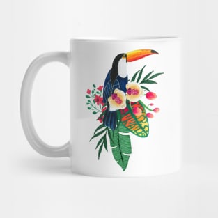 Tropical bird and flowers Mug